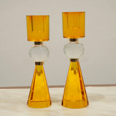 Prism Crystal Candle Holder Duo