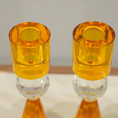 Prism Crystal Candle Holder Duo