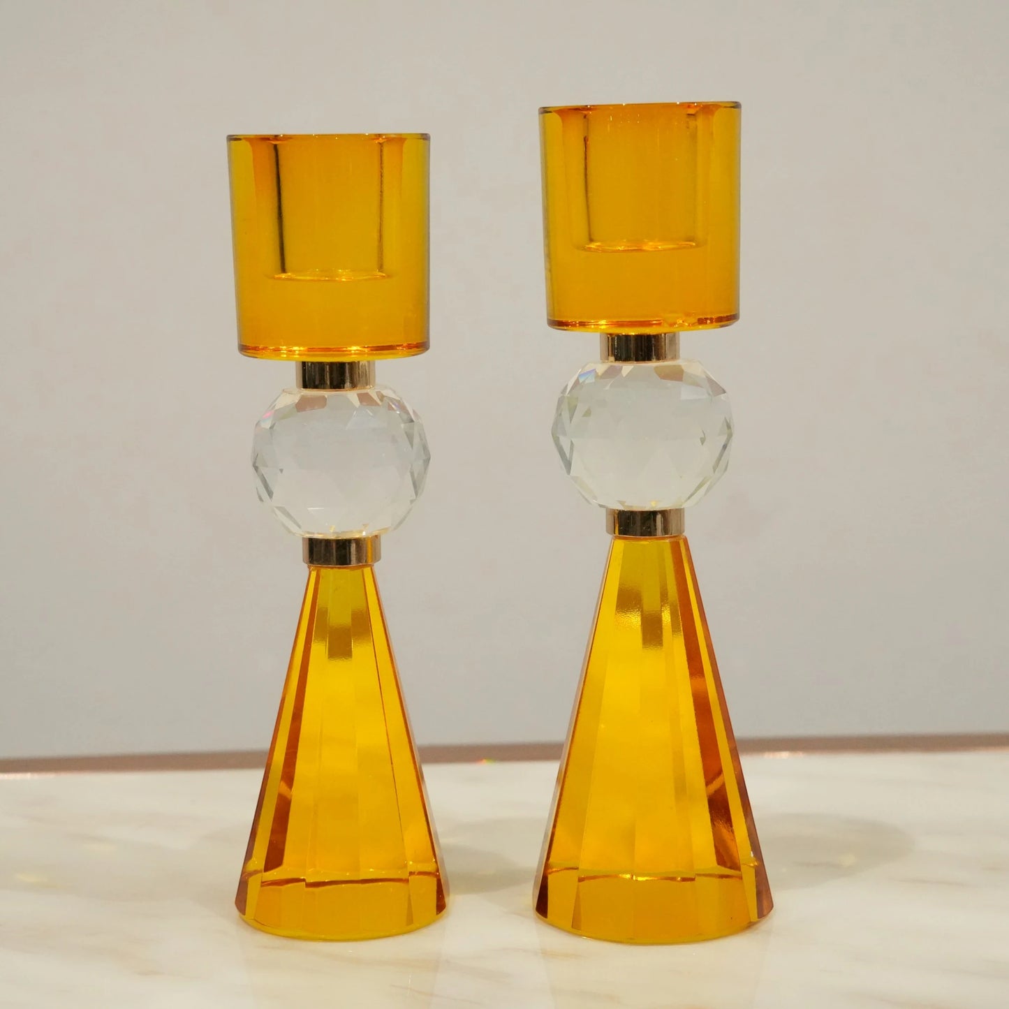 Prism Crystal Candle Holder Duo