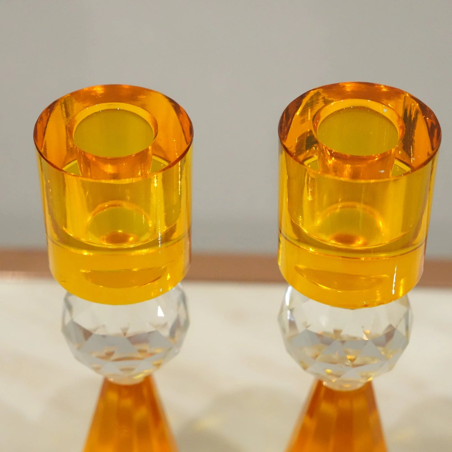 Prism Crystal Candle Holder Duo