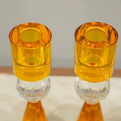 Prism Crystal Candle Holder Duo
