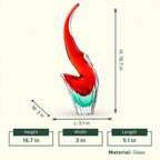 Curved gradient glass vase with side opening modern decor design