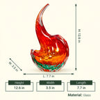 Curved gradient glass vase with side opening modern decor design