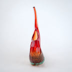 Curved gradient glass vase with side opening modern decor design