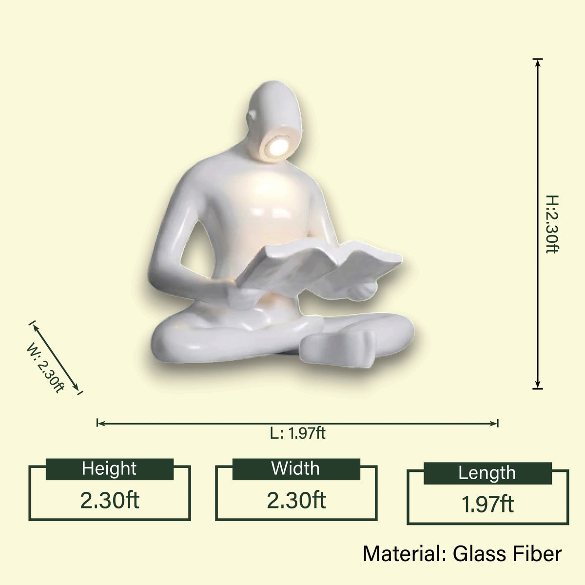 Reading Glow lamp 2.30ft spec diagram