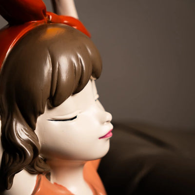 Red Bunny Glow Girl Lamp