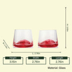 Red aerating tumbler pair, 3.15in size diagram