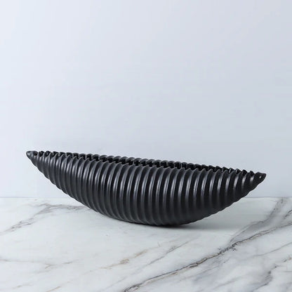 Contemporary ribbed decorative accent for console and tabletop styling