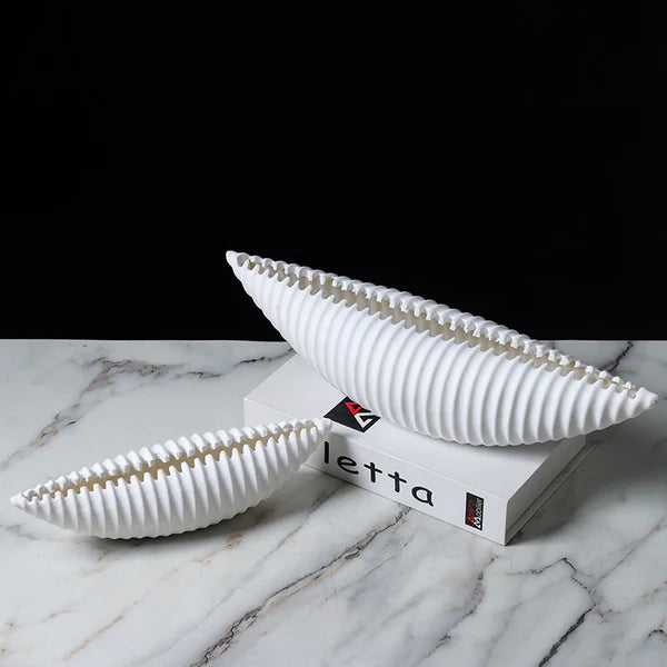 Contemporary ribbed decorative accent for console and tabletop styling