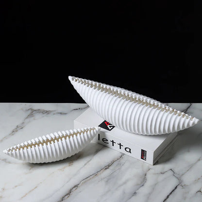 Contemporary ribbed decorative accent for console and tabletop styling
