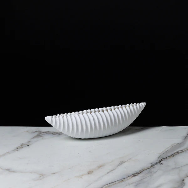 Contemporary ribbed decorative accent for console and tabletop styling