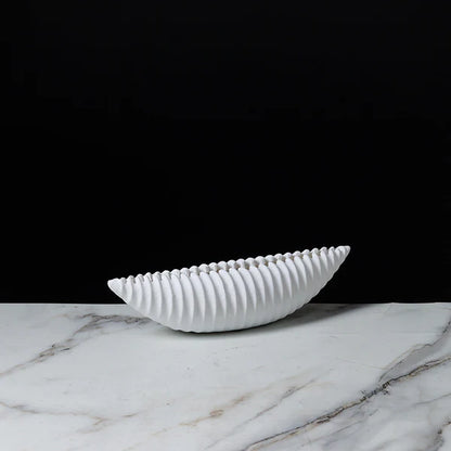 Contemporary ribbed decorative accent for console and tabletop styling