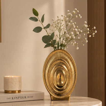 Contemporary decorative ceramic vase for modern shelf and console styling