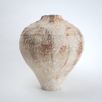 Rust patina ceramic vase with textured earthy finish available in small and large sizes for home decor