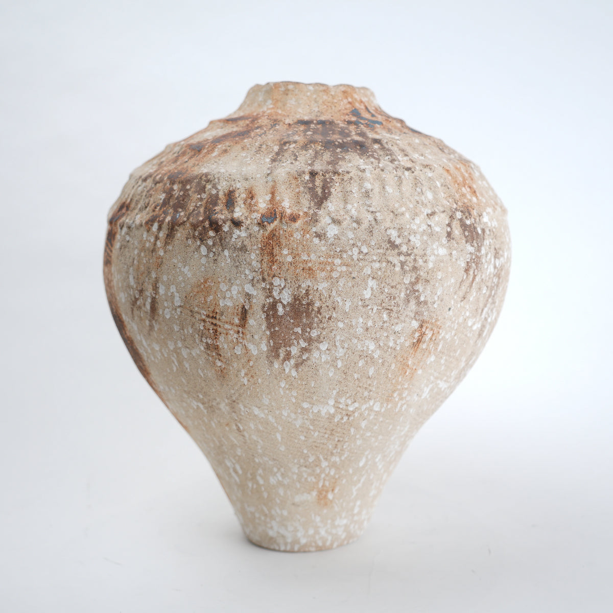 Rust patina ceramic vase with textured earthy finish available in small and large sizes for home decor