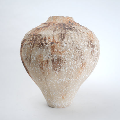 Rust patina ceramic vase with textured earthy finish available in small and large sizes for home decor