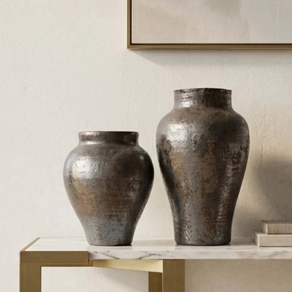 Rustic Ash Ceramic Vase