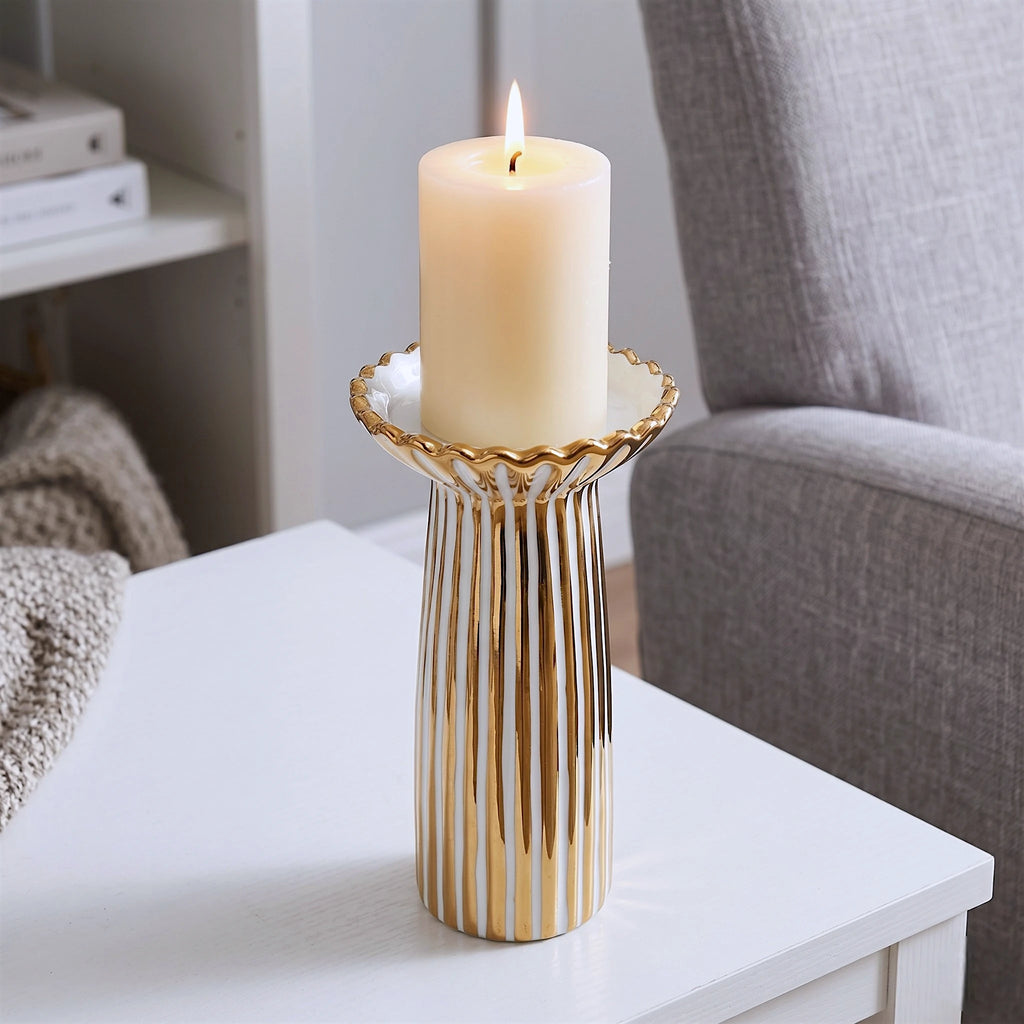 Scallop Gold Candle Holder