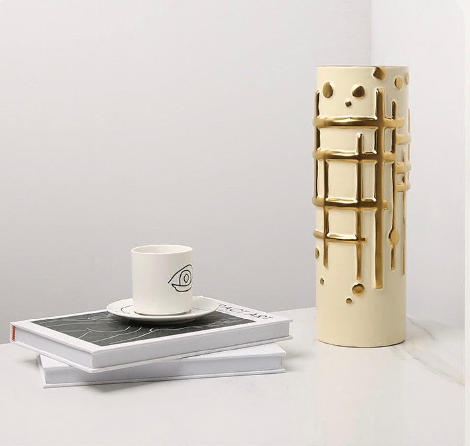 Modern Grid Relief Vase