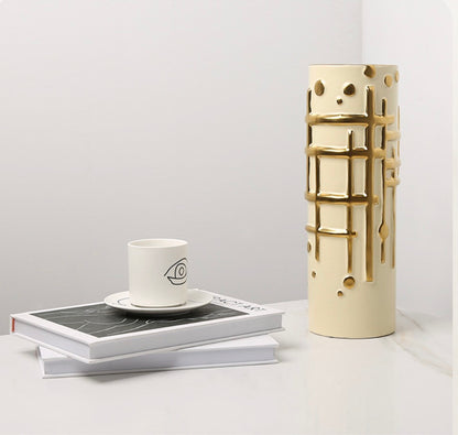 Modern Grid Relief Vase