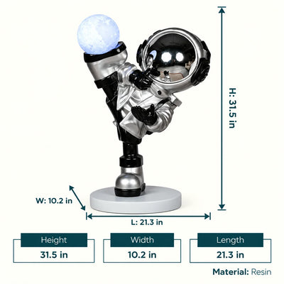Silver Astronaut Kicker Lamp