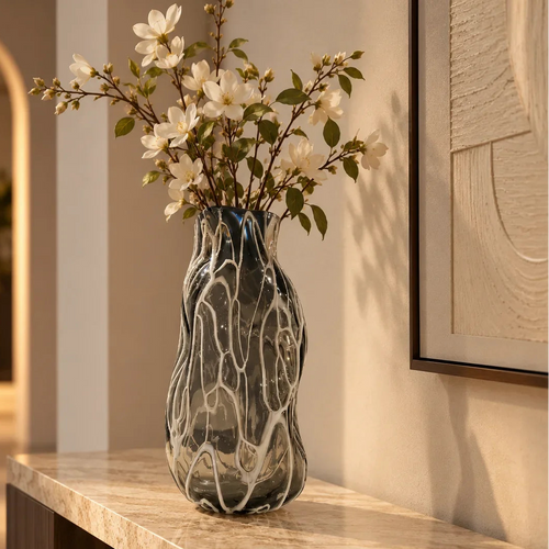 Ethereal Flow Freeform Glass Vase - Medium
