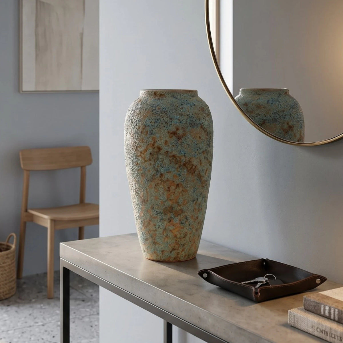 Speckled Aqua Ceramic Vase