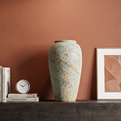 Speckled Aqua Ceramic Vase