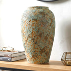 Speckled Aqua Ceramic Vase