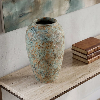 Speckled Aqua Ceramic Vase