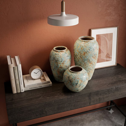 Speckled Aqua Ceramic Vase
