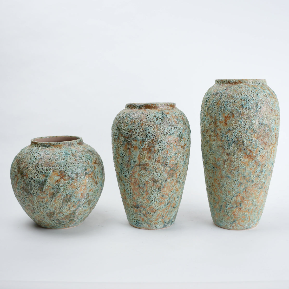 Speckled Aqua Ceramic Vase