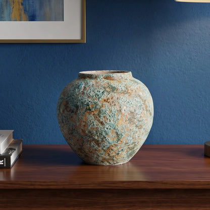 Speckled Aqua Ceramic Vase