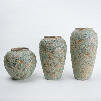 Speckled Aqua Ceramic Vase
