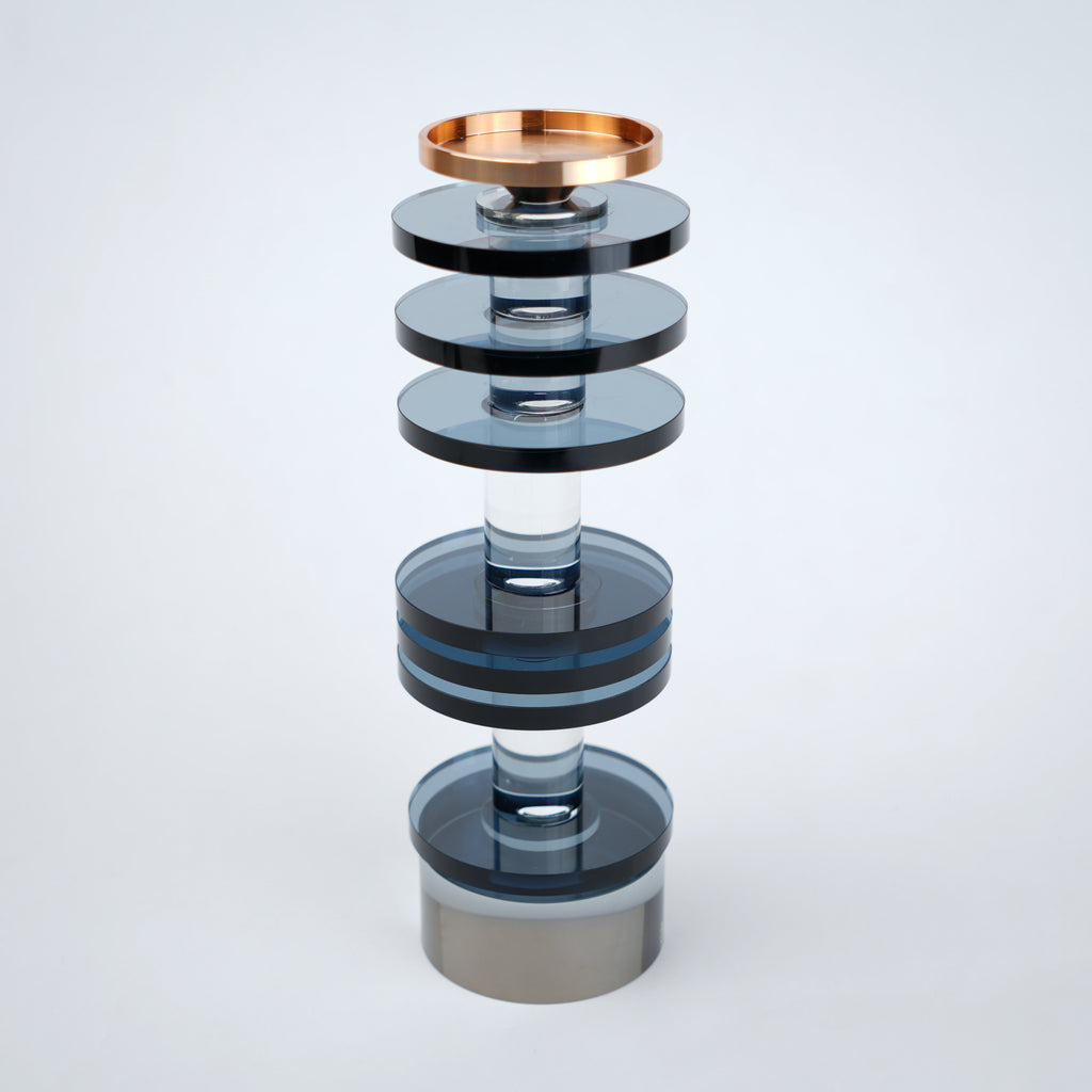 stacked glass candle holders set in multiple sizes modern decor