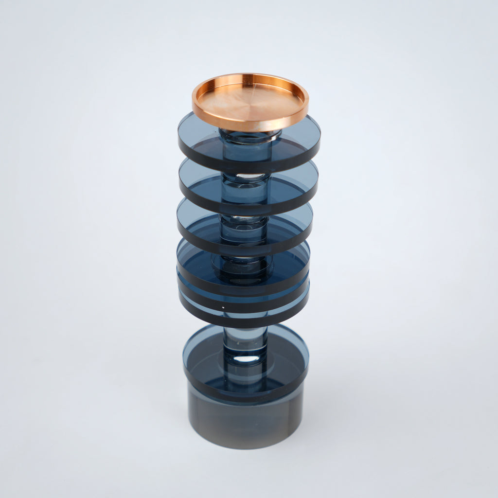 stacked glass candle holders set in multiple sizes modern decor