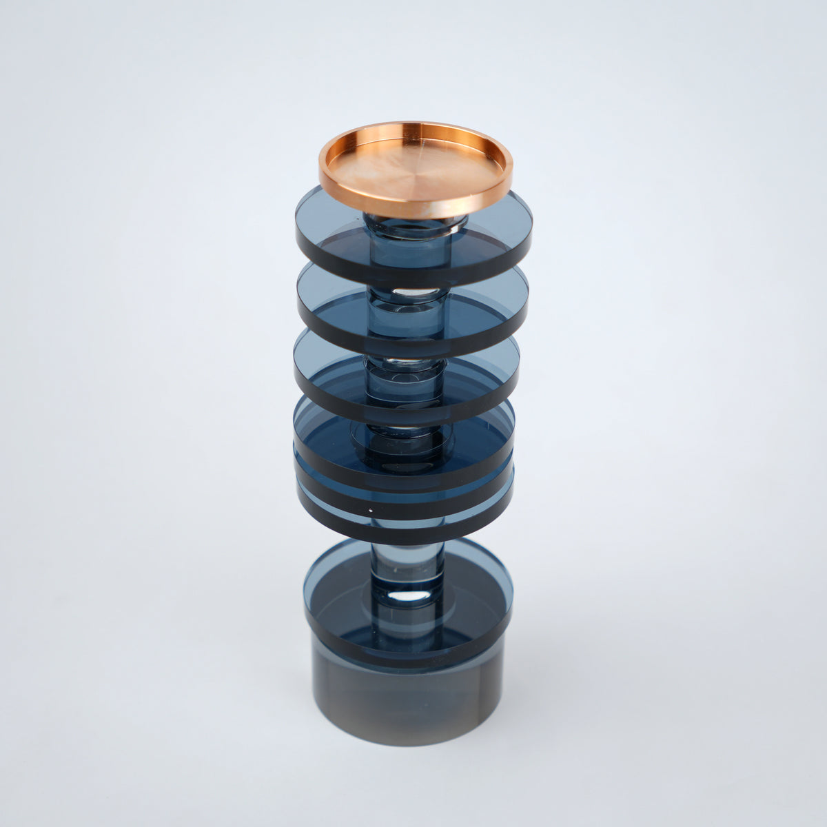 stacked glass candle holders set in multiple sizes modern decor