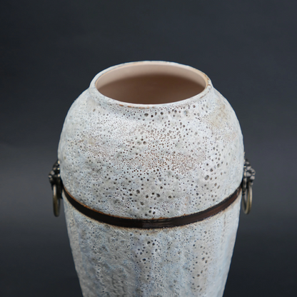 stone white ceramic flower vase décor for living rooms