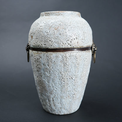 stone white ceramic flower vase décor for living rooms