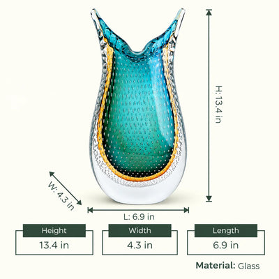 Teal Amber Genie Vase