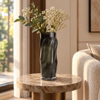 Matte black flow vase elevated angle interior