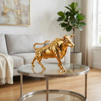 Toro Luxe Bull Figurine gold finish modern decor