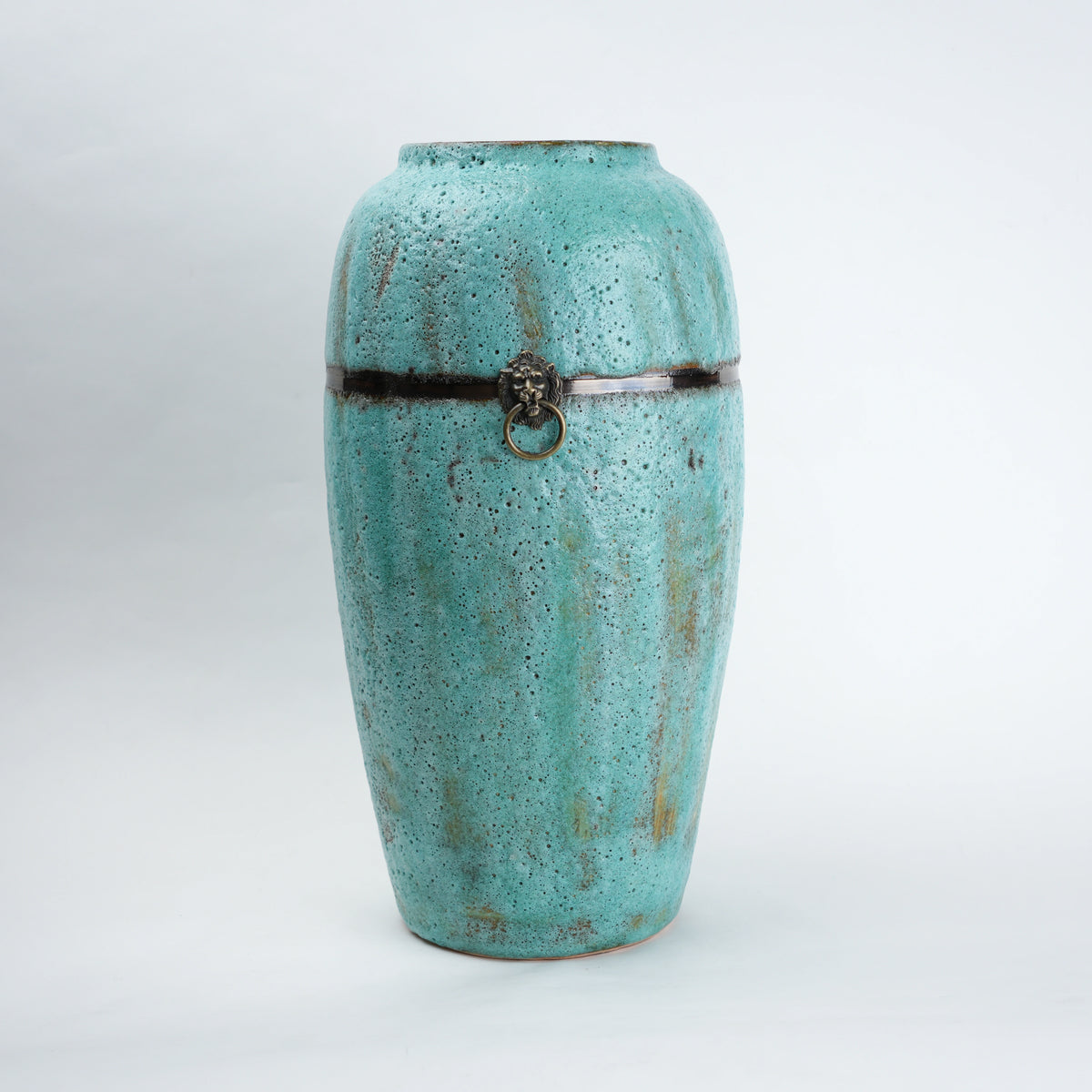 Turquoise Patina Ceramic Vase