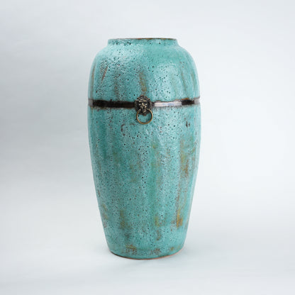 Turquoise Patina Ceramic Vase