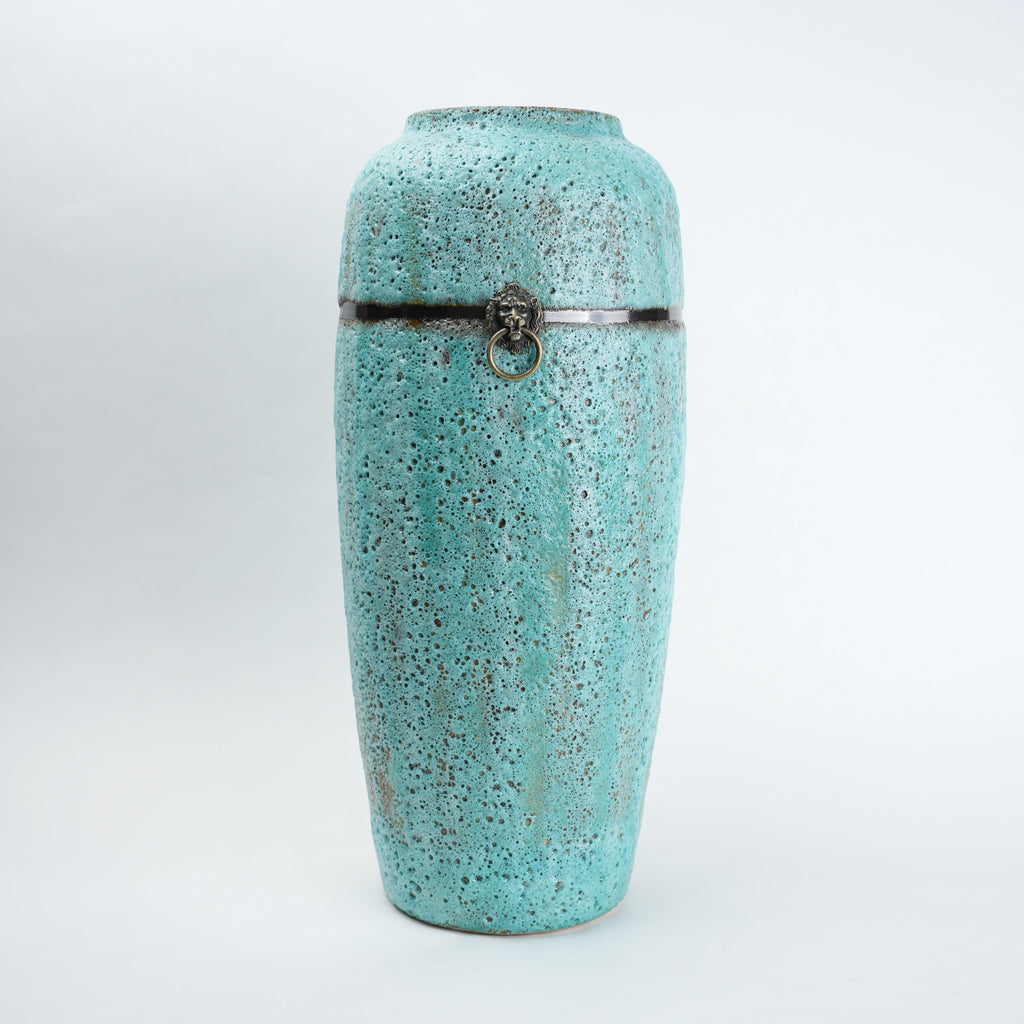 Turquoise Patina Ceramic Vase