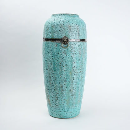 Turquoise Patina Ceramic Vase