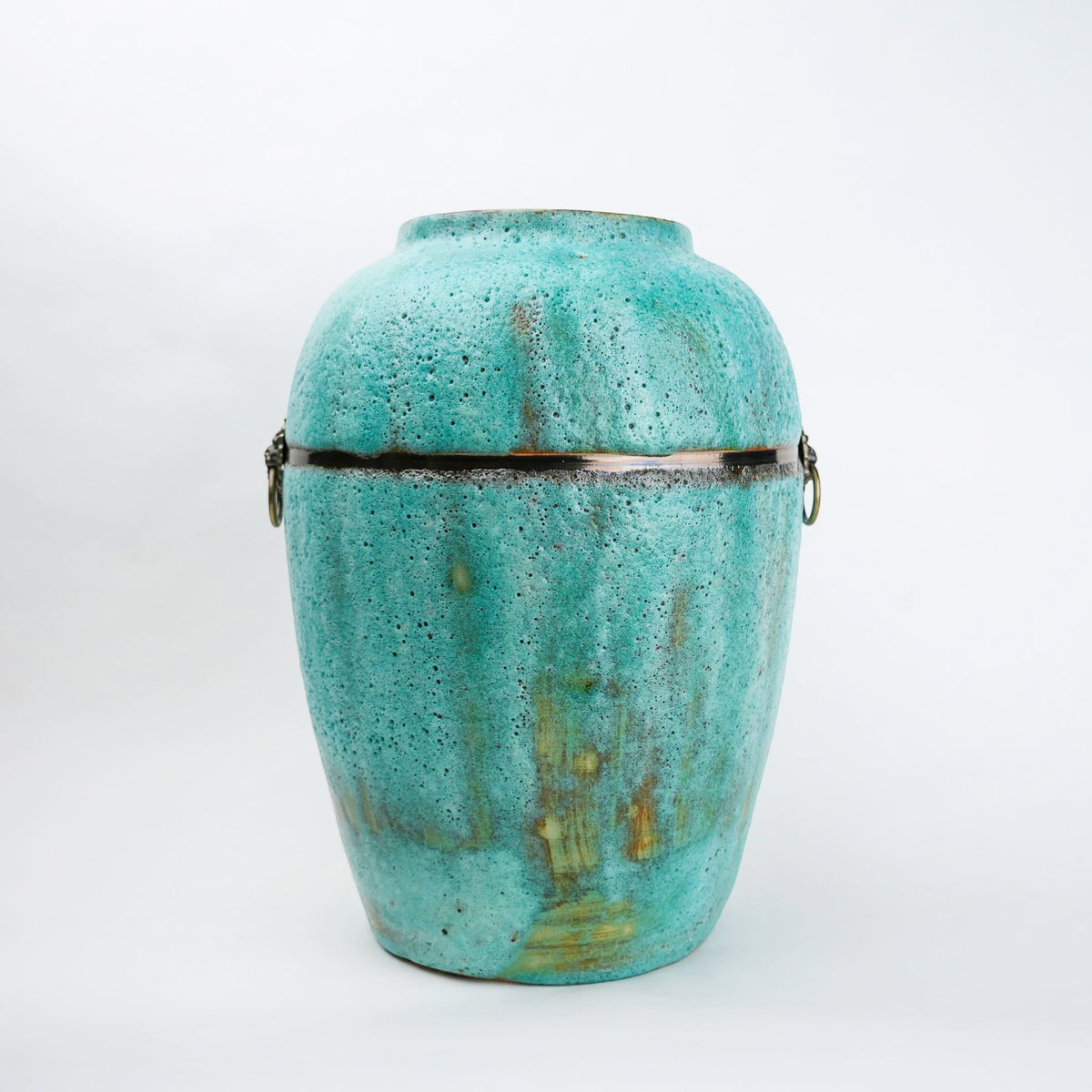 Turquoise Patina Ceramic Vase