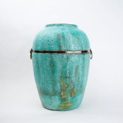 Turquoise Patina Ceramic Vase