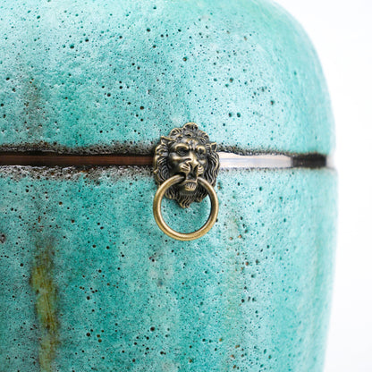 Turquoise Patina Ceramic Vase