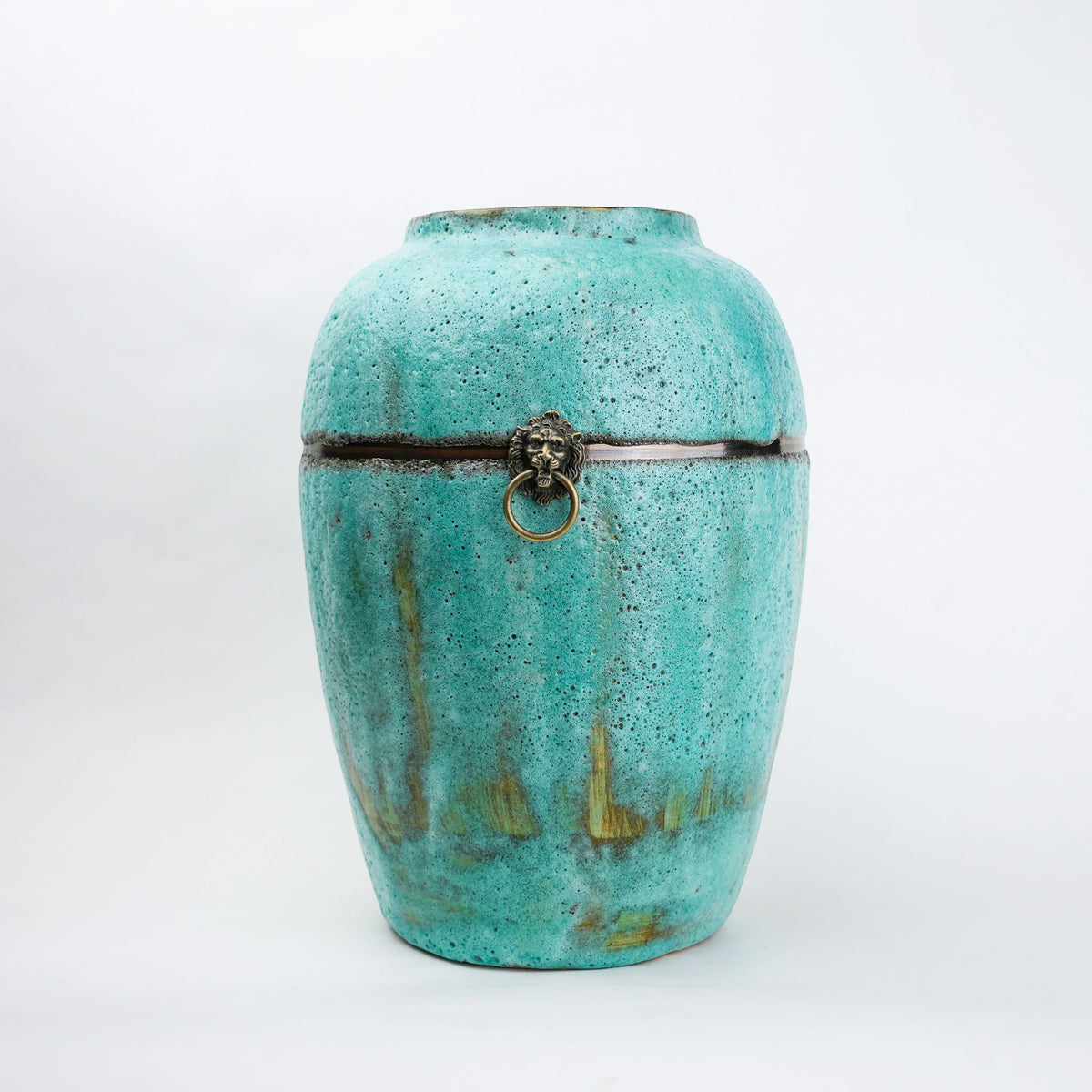 Turquoise Patina Ceramic Vase